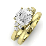 Alyssa Diamond Matching Band Only (does Not Include Engagement Ring) For Ring With Cushion Center yellowgold