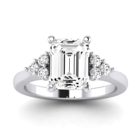 Alyssa Diamond Matching Band Only (does Not Include Engagement Ring) For Ring With Emerald Center whitegold