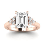 Alyssa Moissanite Matching Band Only (does Not Include Engagement Ring) For Ring With Emerald Center rosegold