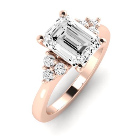 Alyssa Diamond Matching Band Only (does Not Include Engagement Ring) For Ring With Emerald Center rosegold