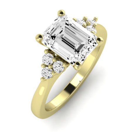 Alyssa Diamond Matching Band Only (does Not Include Engagement Ring) For Ring With Emerald Center yellowgold