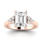 Alyssa Diamond Matching Band Only (does Not Include Engagement Ring) For Ring With Emerald Center rosegold