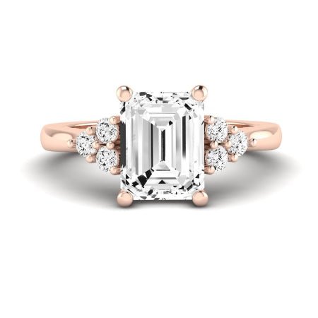 Alyssa Diamond Matching Band Only (does Not Include Engagement Ring) For Ring With Emerald Center rosegold