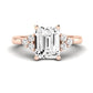 Alyssa Diamond Matching Band Only (does Not Include Engagement Ring) For Ring With Emerald Center rosegold