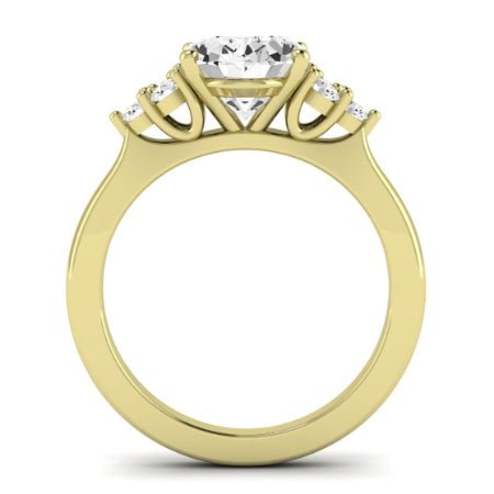 Alyssa Moissanite Matching Band Only (does Not Include Engagement Ring) For Ring With Oval Center yellowgold