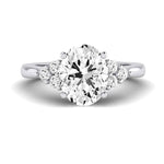 Alyssa Moissanite Matching Band Only (does Not Include Engagement Ring) For Ring With Oval Center whitegold