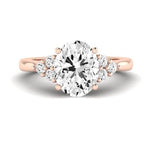 Alyssa Moissanite Matching Band Only (does Not Include Engagement Ring) For Ring With Oval Center rosegold