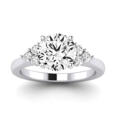 Alyssa Diamond Matching Band Only (does Not Include Engagement Ring) For Ring With Round Center whitegold