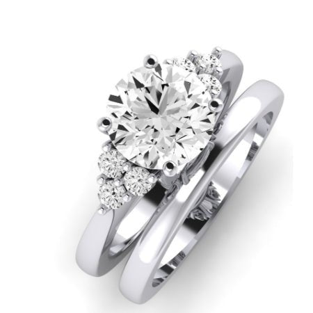 Alyssa Diamond Matching Band Only (does Not Include Engagement Ring) For Ring With Round Center whitegold