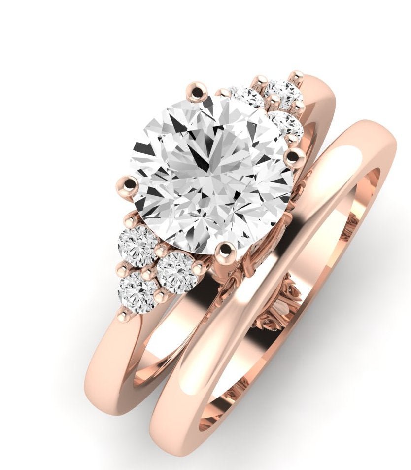 Alyssa Diamond Matching Band Only (does Not Include Engagement Ring) For Ring With Round Center rosegold