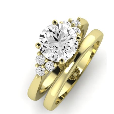 Alyssa Diamond Matching Band Only (does Not Include Engagement Ring) For Ring With Round Center yellowgold