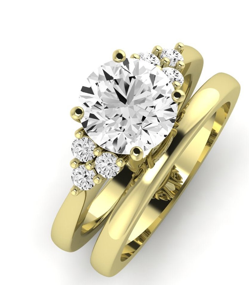 Alyssa Diamond Matching Band Only (does Not Include Engagement Ring) For Ring With Round Center yellowgold