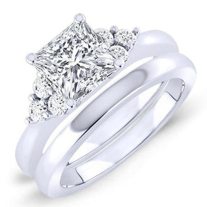 Alyssa Princess Moissanite Bridal Set whitegold