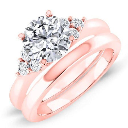 Alyssa Round Moissanite Bridal Set rosegold