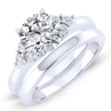 Alyssa Round Moissanite Bridal Set whitegold