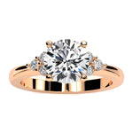 Alyssa Round Moissanite Engagement Ring rosegold