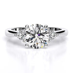 Alyssa Round Moissanite Engagement Ring whitegold