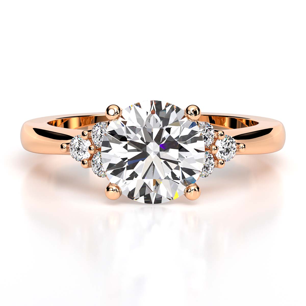 Alyssa Round Moissanite Engagement Ring rosegold