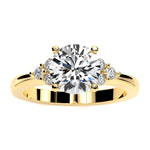 Alyssa Round Moissanite Engagement Ring yellowgold