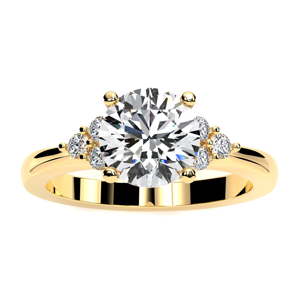 Alyssa Round Moissanite Engagement Ring yellowgold