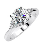 Alyssa Round Moissanite Engagement Ring whitegold