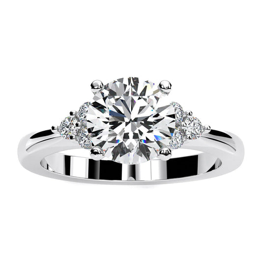 Alyssa Round Moissanite Engagement Ring whitegold