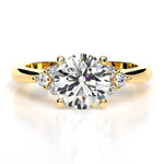 Alyssa Round Moissanite Engagement Ring yellowgold