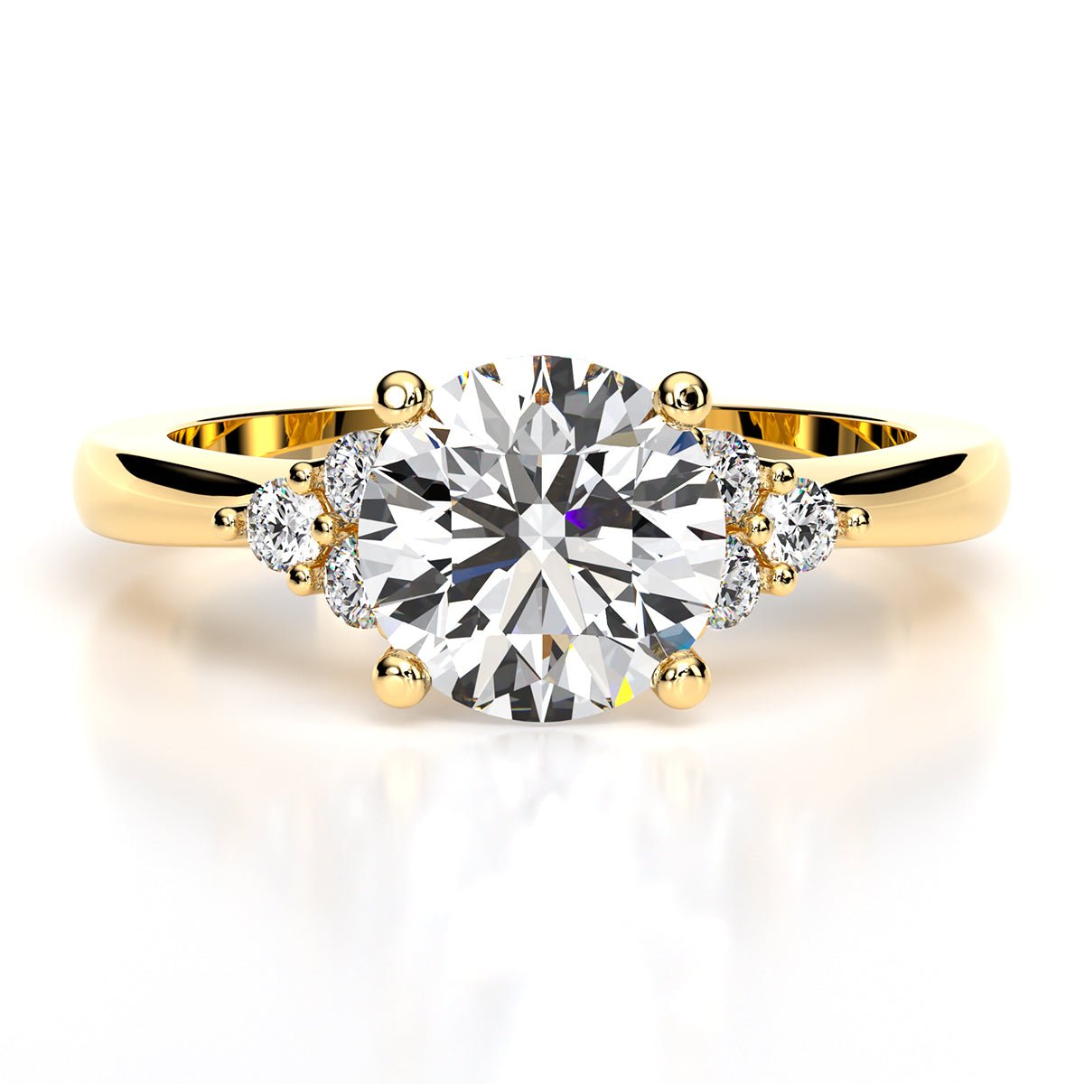 Alyssa Round Moissanite Engagement Ring yellowgold