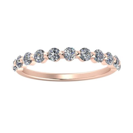 Anara Round Trendy Moissanite Wedding Ring rosegold