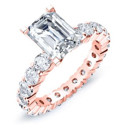 Angela Emerald Diamond Engagement Ring (Lab Grown Igi Cert) rosegold