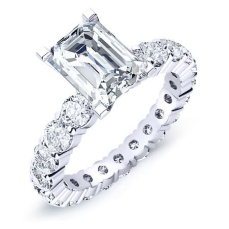 Angela Emerald Diamond Engagement Ring (Lab Grown Igi Cert) whitegold