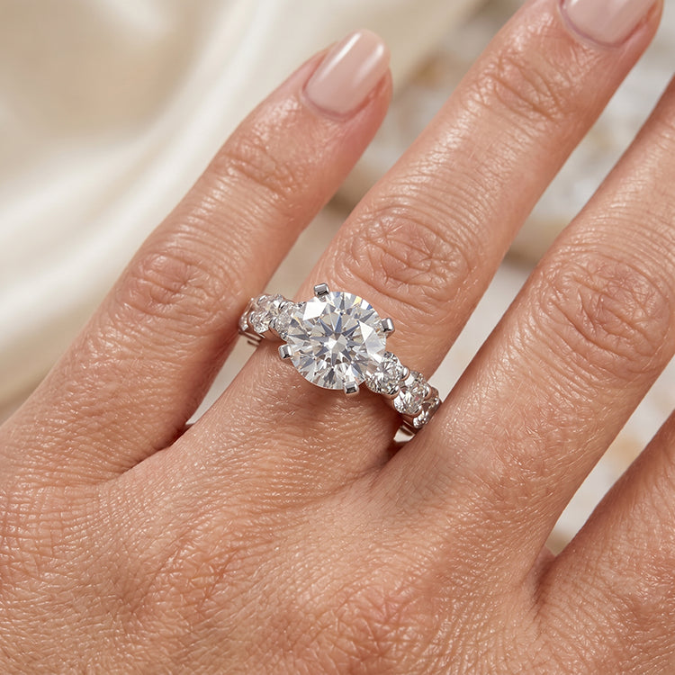 Angela Gia Natural Round Diamond Engagement Ring