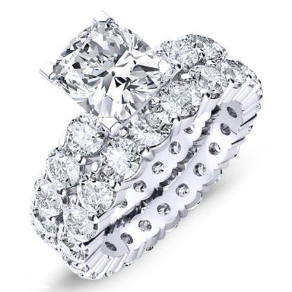 Rose Cushion Diamond Bridal Set (Lab Grown Igi Cert) whitegold