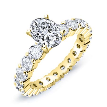 Rose Oval Diamond Engagement Ring (Lab Grown Igi Cert) yellowgold