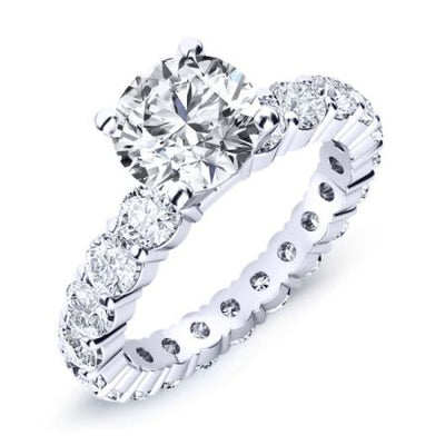 Rose Round Diamond Engagement Ring (Lab Grown Igi Cert) whitegold