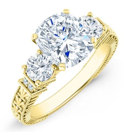 Angelonia Cushion Diamond Bridal Set (Lab Grown Igi Cert) yellowgold