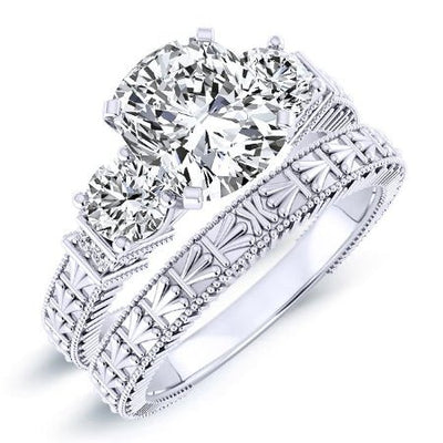 Angelonia Cushion Moissanite Bridal Set whitegold