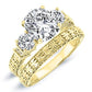 Angelonia Cushion Moissanite Bridal Set yellowgold