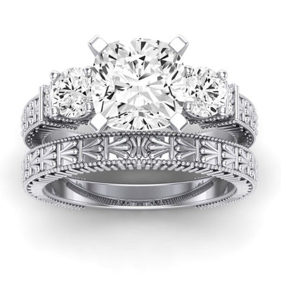 Angelonia Diamond Matching Band Only (does Not Include Engagement Ring) For Ring With Cushion Center whitegold