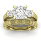 Angelonia Diamond Matching Band Only (does Not Include Engagement Ring) For Ring With Cushion Center yellowgold