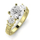 Angelonia Diamond Matching Band Only (does Not Include Engagement Ring) For Ring With Cushion Center yellowgold