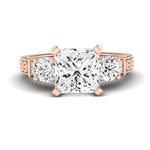 Angelonia Diamond Matching Band Only (does Not Include Engagement Ring) For Ring With Princess Center rosegold