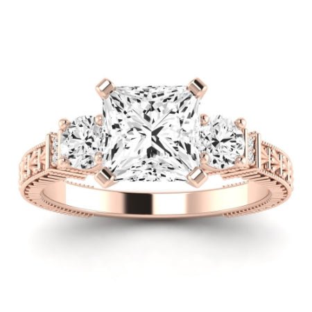 Angelonia Diamond Matching Band Only (does Not Include Engagement Ring) For Ring With Princess Center rosegold