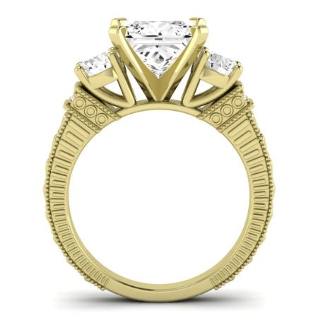 Angelonia Diamond Matching Band Only (does Not Include Engagement Ring) For Ring With Princess Center yellowgold