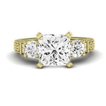 Angelonia Diamond Matching Band Only (does Not Include Engagement Ring) For Ring With Princess Center yellowgold