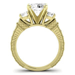 Angelonia Diamond Matching Band Only (does Not Include Engagement Ring) For Ring With Round Center yellowgold