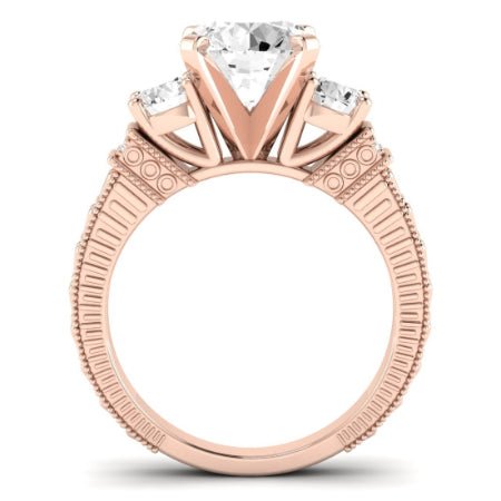 Angelonia Diamond Matching Band Only (does Not Include Engagement Ring) For Ring With Round Center rosegold