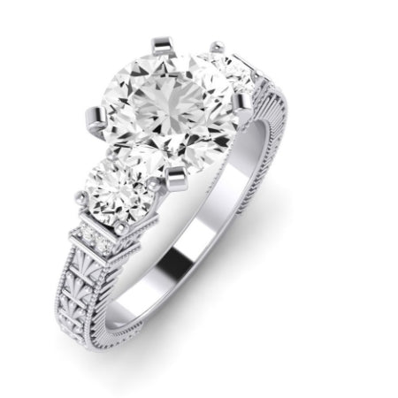 Angelonia Diamond Matching Band Only (does Not Include Engagement Ring) For Ring With Round Center whitegold