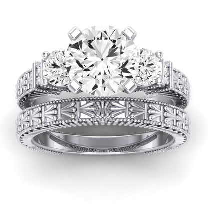 Angelonia Diamond Matching Band Only (does Not Include Engagement Ring) For Ring With Round Center whitegold