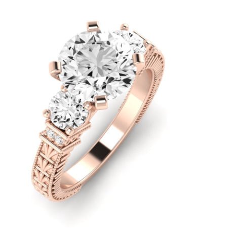 Angelonia Diamond Matching Band Only (does Not Include Engagement Ring) For Ring With Round Center rosegold